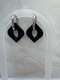 Midnight Diamond Hoop Earrings