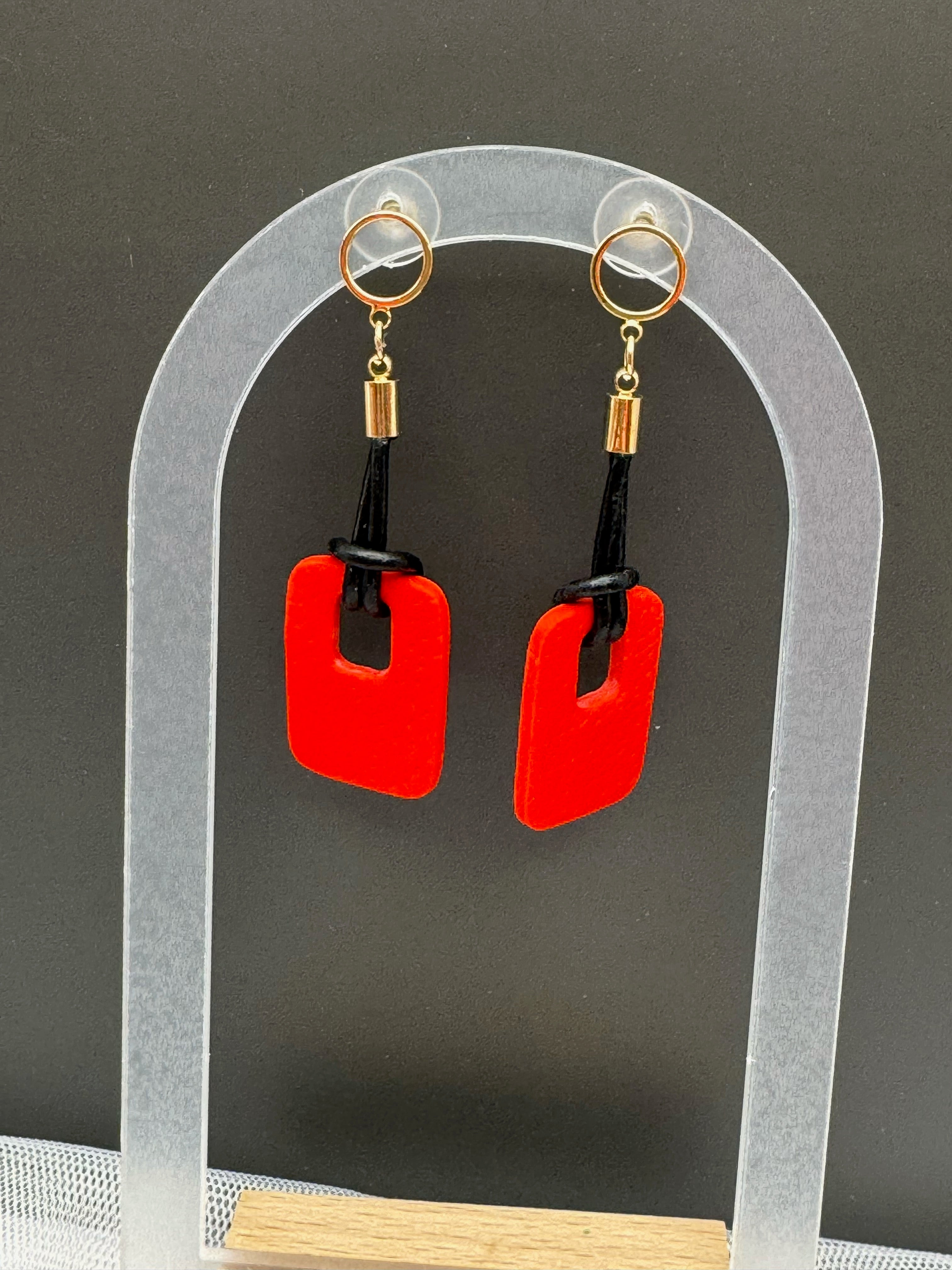 Scarlet Window Drop Earrings