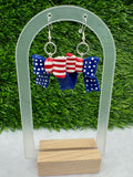 Patriotic Candy Bow Earrings