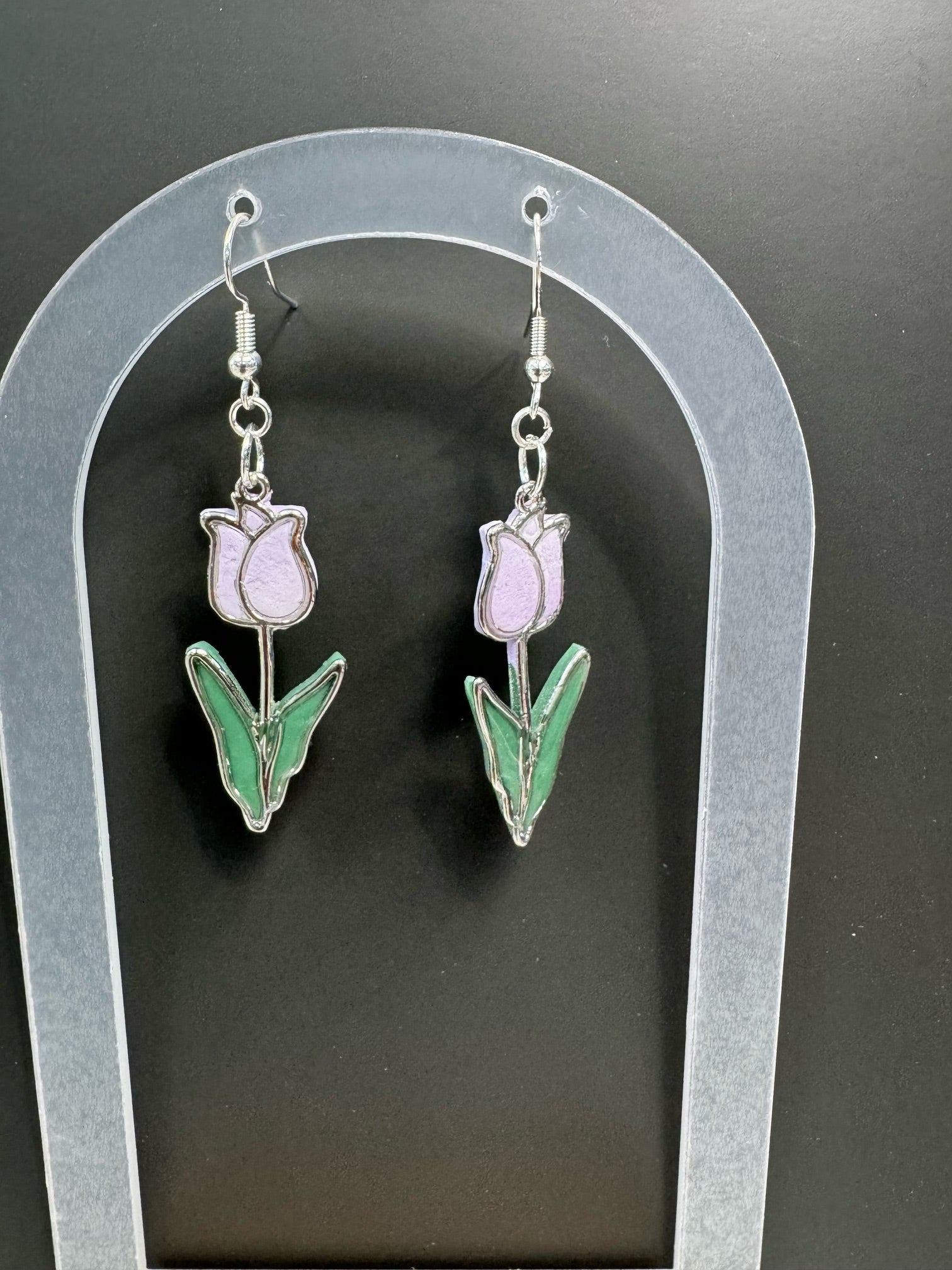 Lavender Garden Tulip Earrings