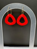Scarlet Geo‑Cut Hoop Earrings