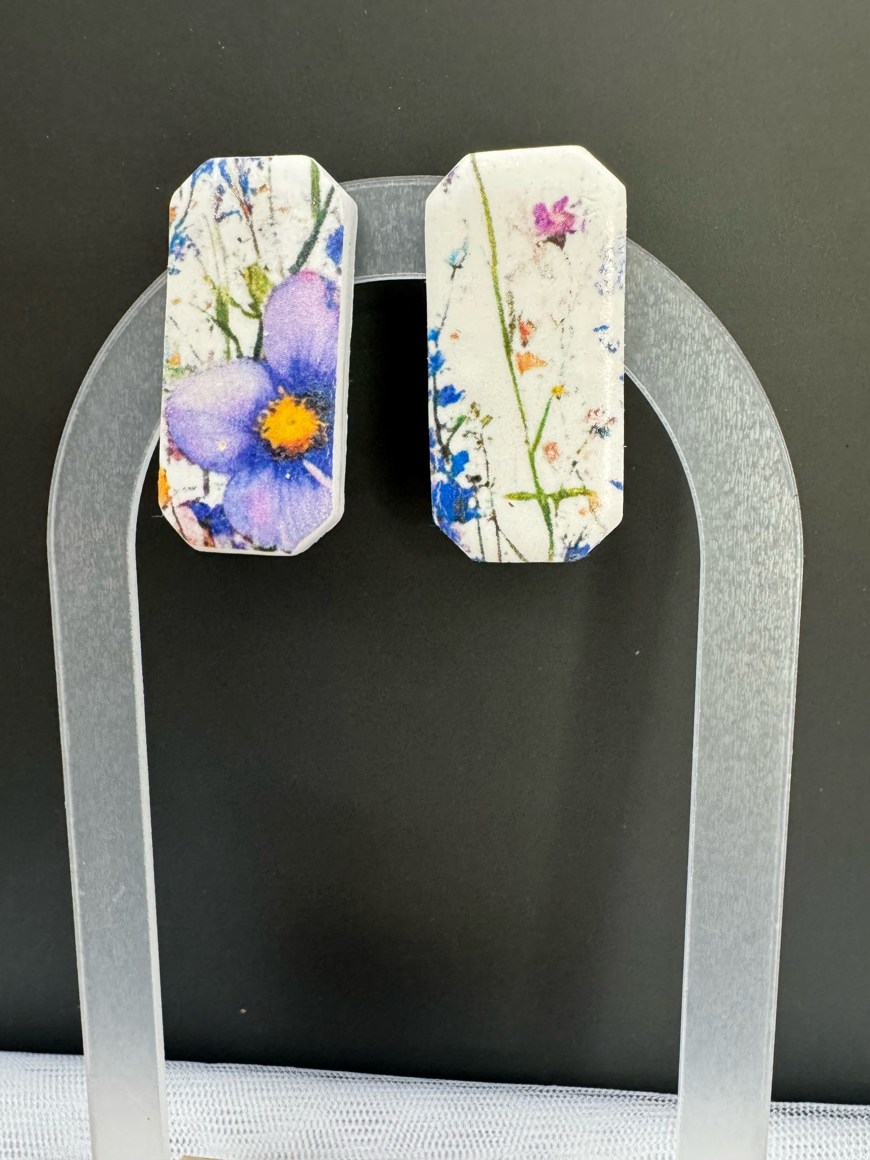 Wildflower Garden Rectangle Earrings