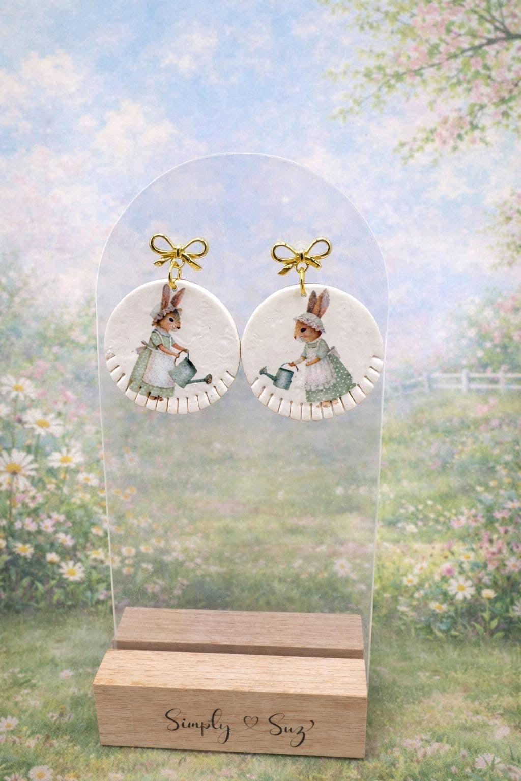 Garden Bunny Bow Earrings