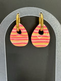 Candy Bloom Striped Flower Drop Earrings