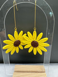 Golden Sunflower Bloom Earrings