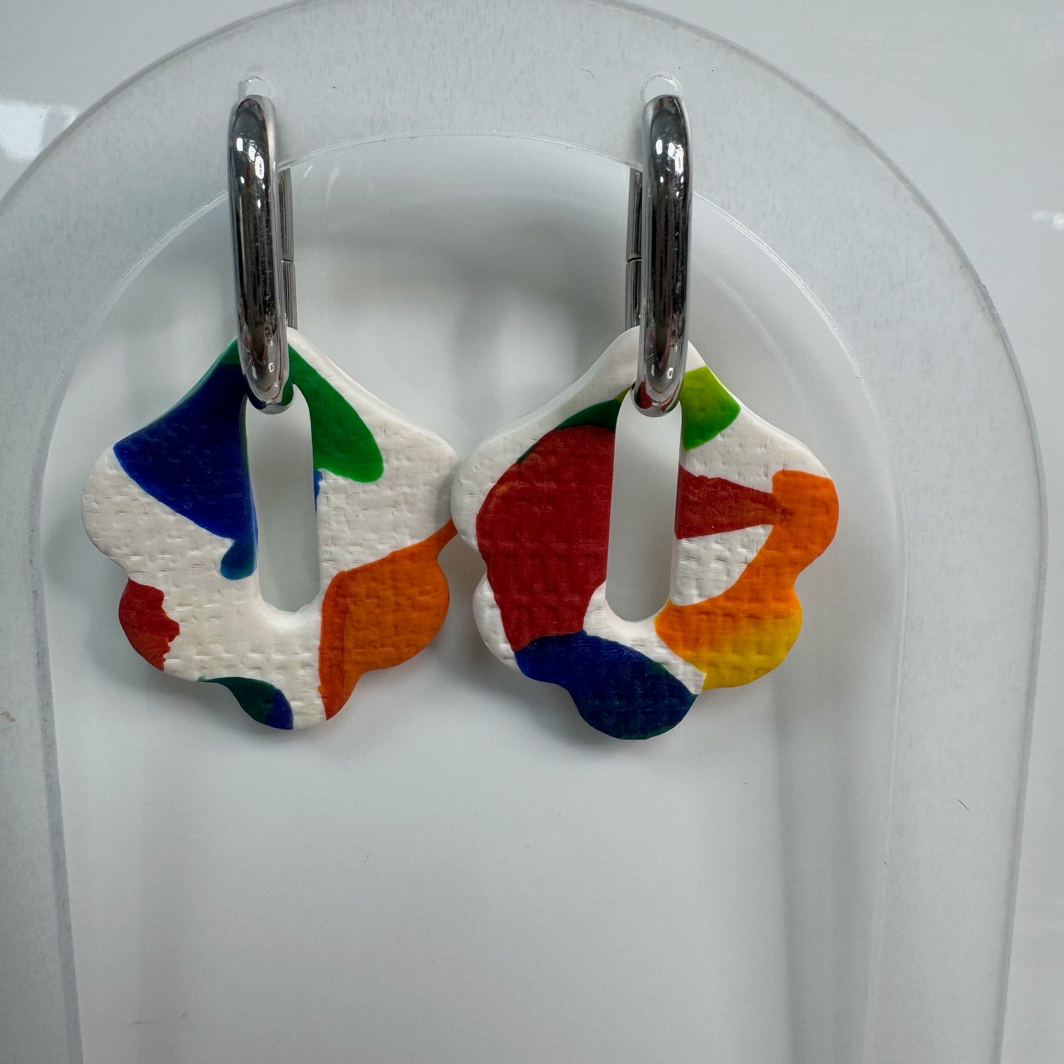 Rainbow Patchwork Scallop Hoops