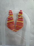 Candy Stripe Geometric Drop Earrings