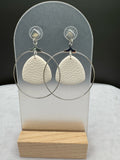 Ivory Textured Hoop Earrings