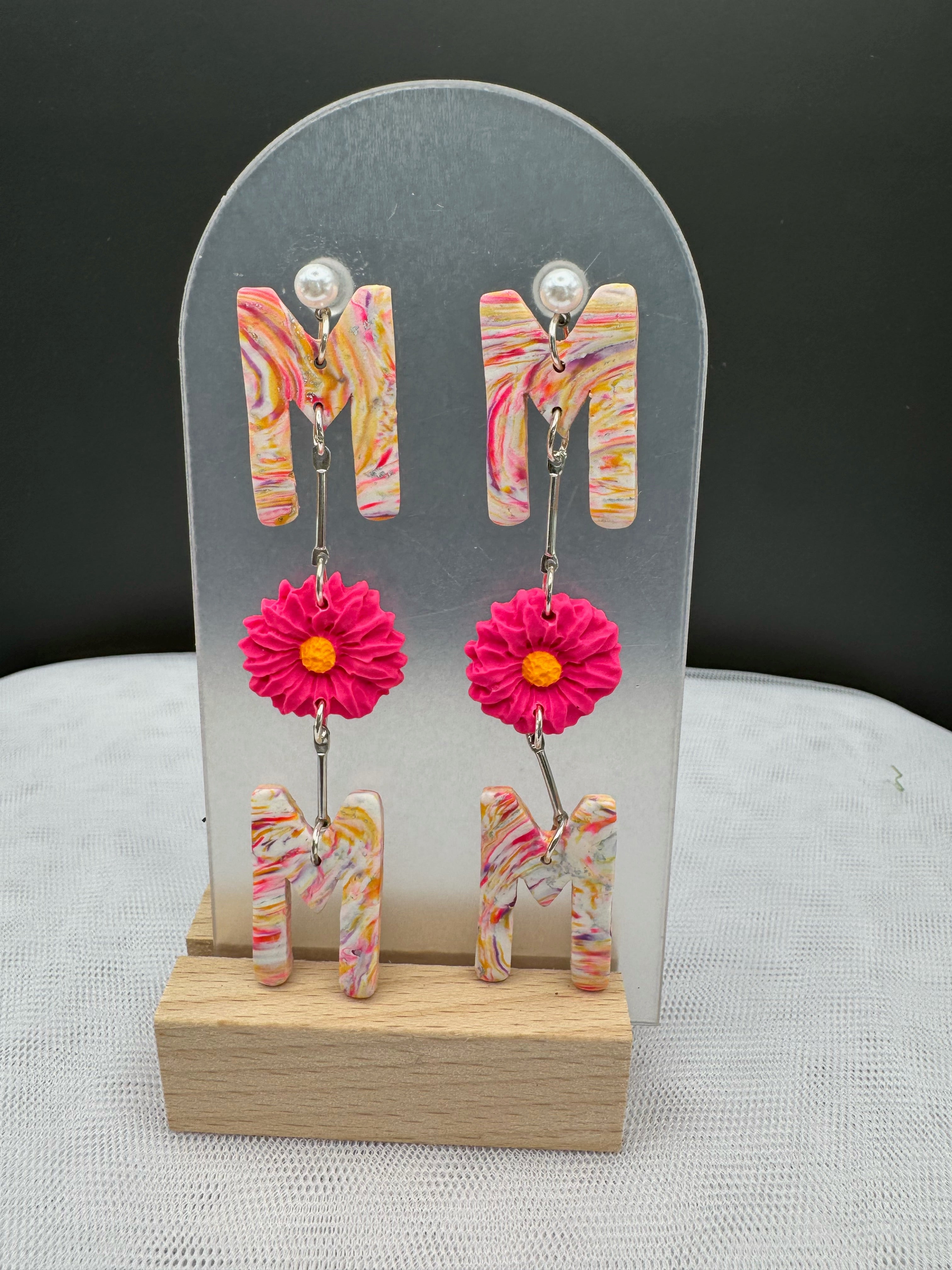 Pink Blossom Drop Earrings