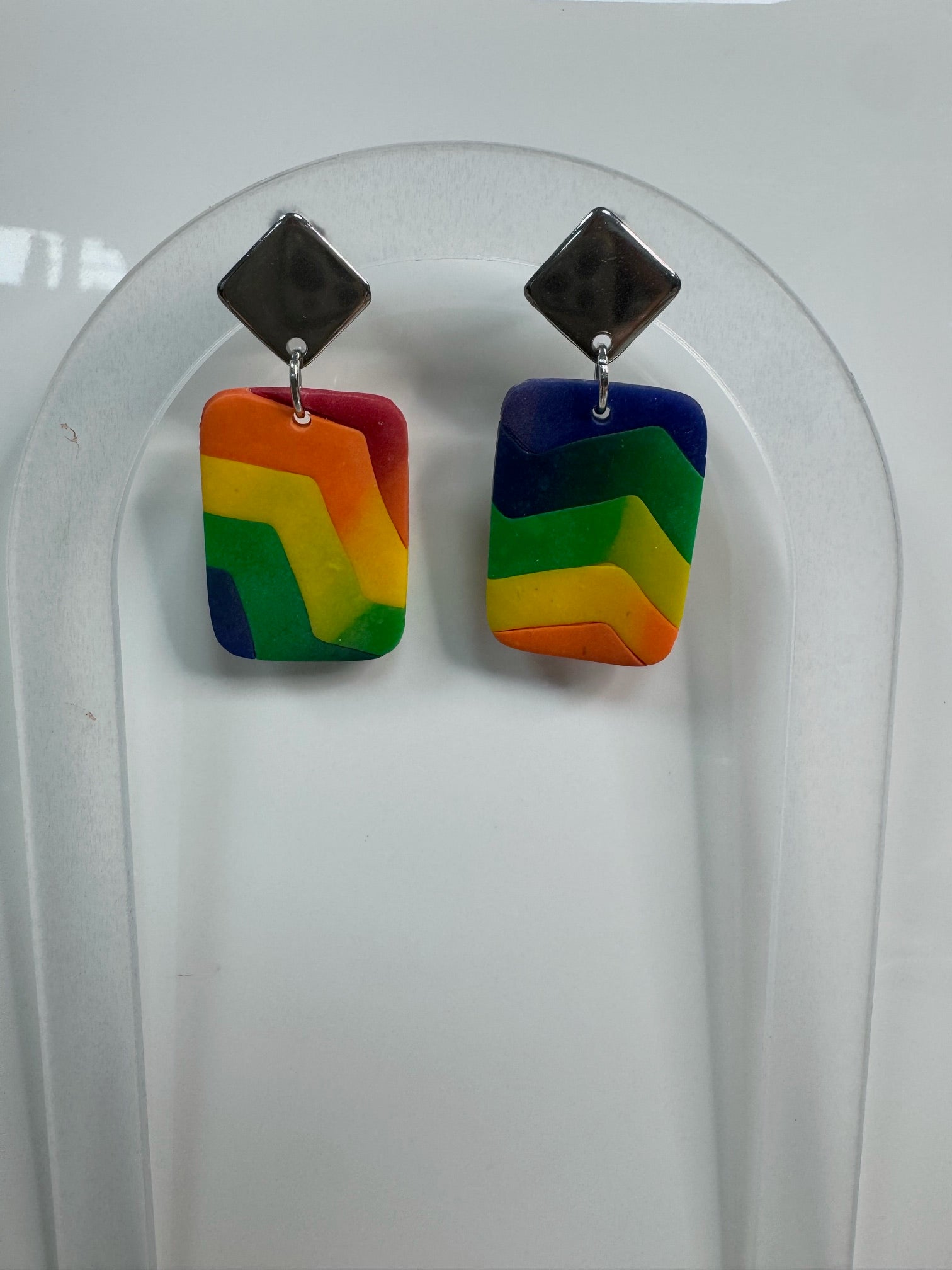 Rainbow Chevron Earrings