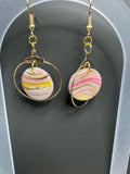 Rosewater Marble Hoop Dangles