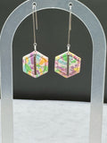 Pastel Splash Hexagon Earrings