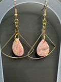 Rosewater Geo‑Frame Earrings