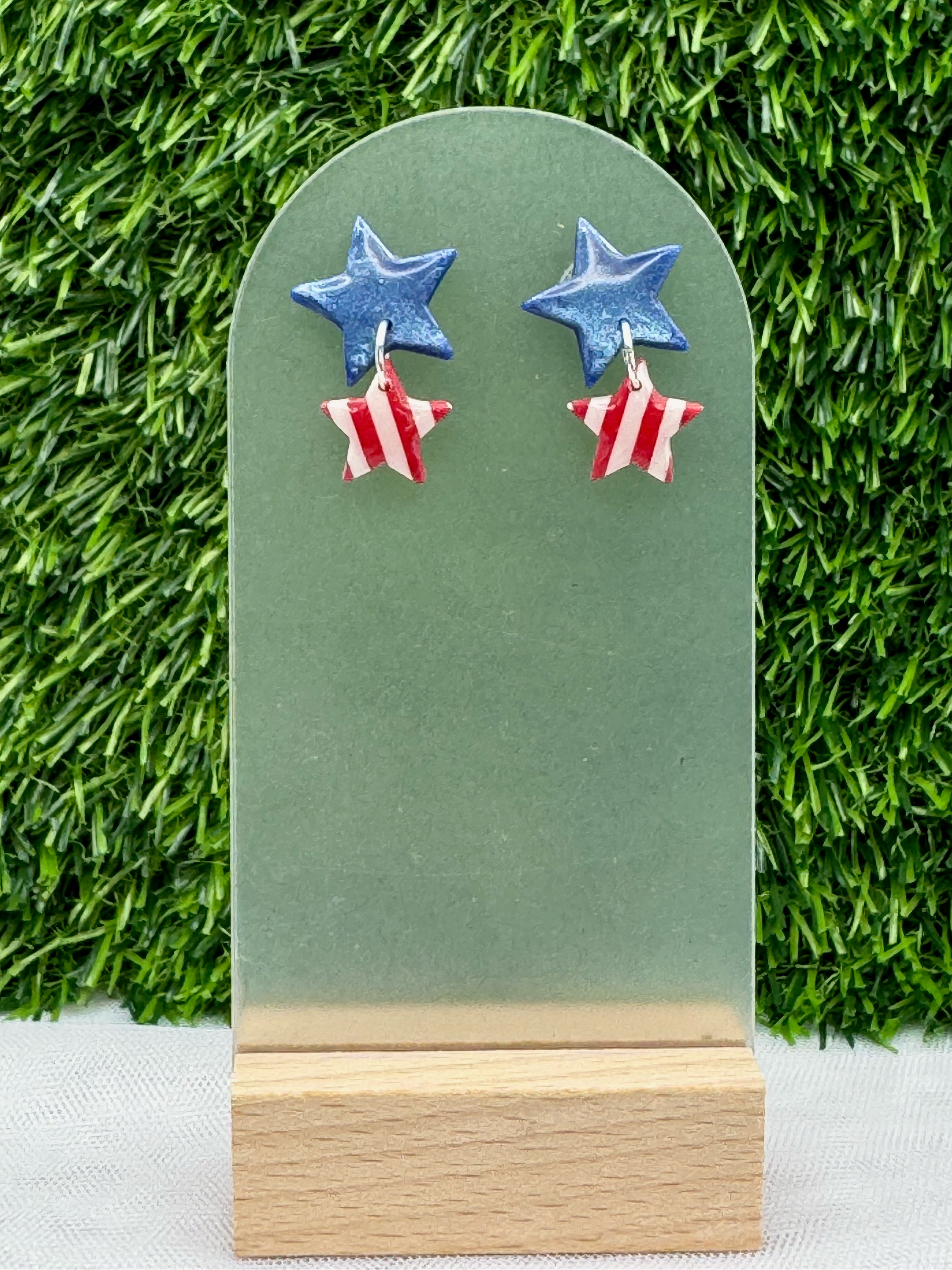 Americana Double Star Earrings