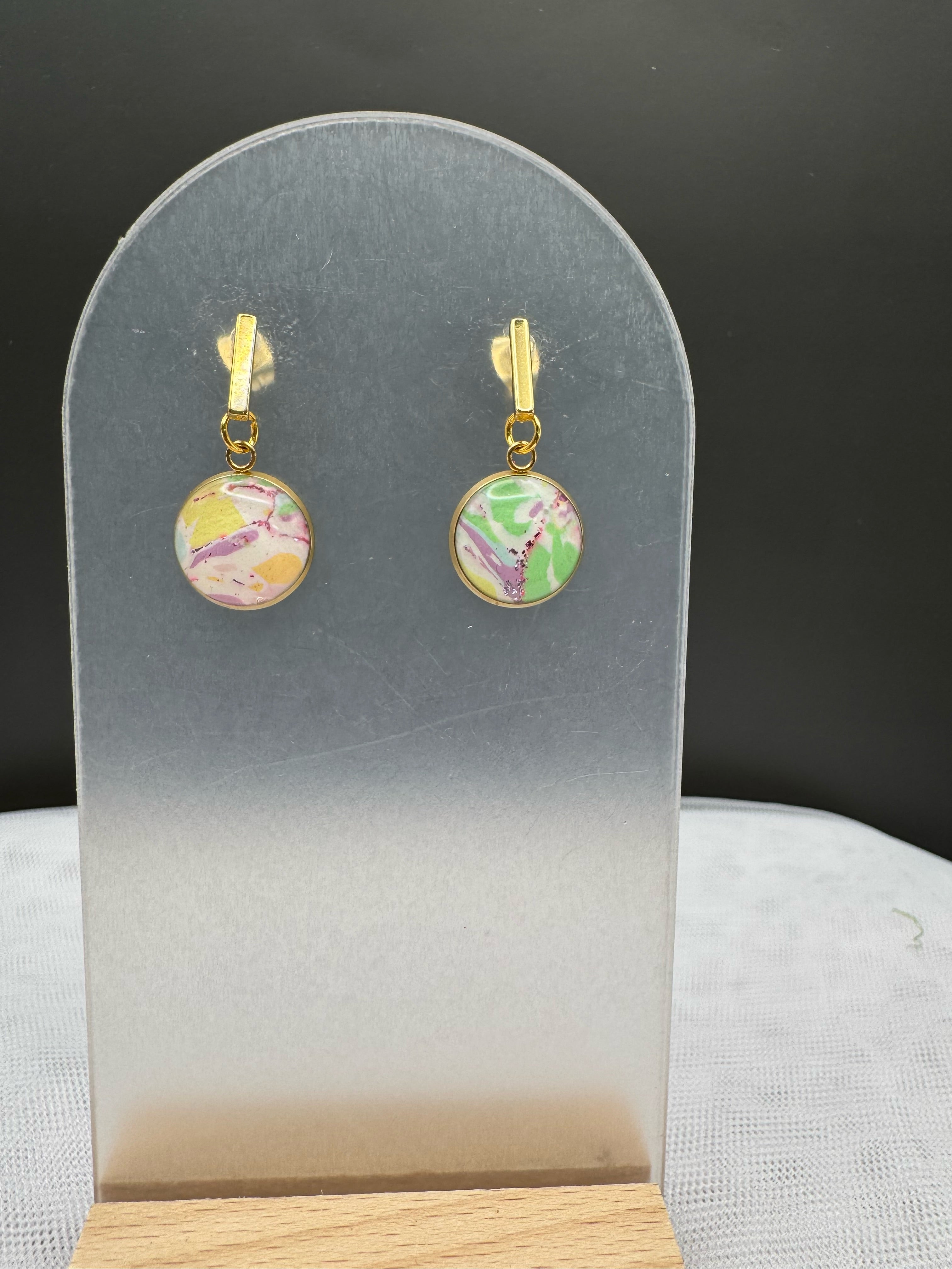 Pastel Canvas Drop Earrings