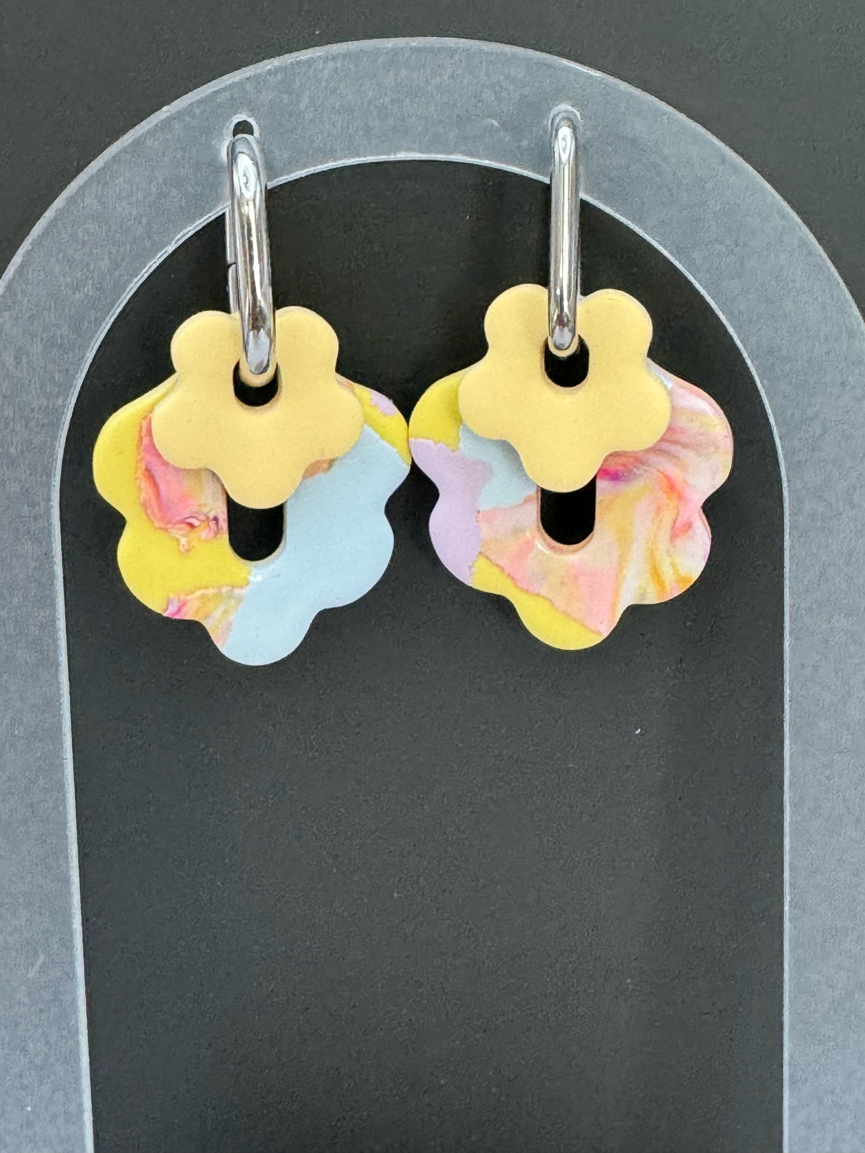 Sunshine Petal Layered Flower Earrings