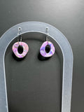 Violet Marble Hoop Drops