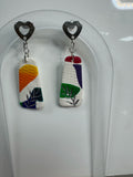 Colorblock Heart Drop Earrings